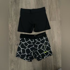 NIKE PRO AND UNDER ARMOR BIKER WORKOUT SHORTS